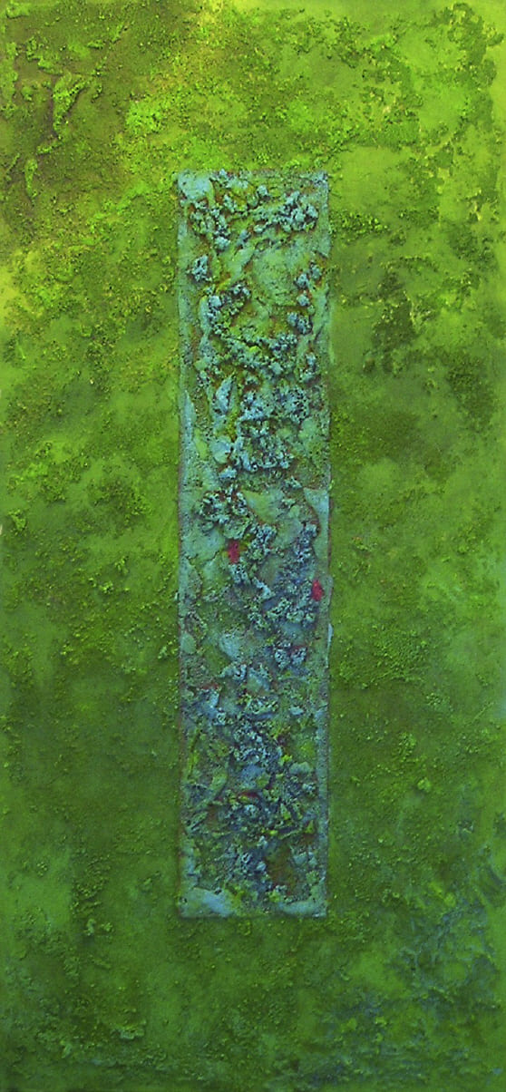 green window - Acryl, Sand auf Leinwand / 70 x 100 cm